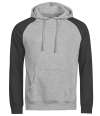 T5156 5156 Tee Jays Unlabeled Two-Tone Hooded Sweatshirt Heather Grey  / Black colour image